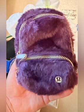 Luxe Plush Fleece Mini Backpack - Purple